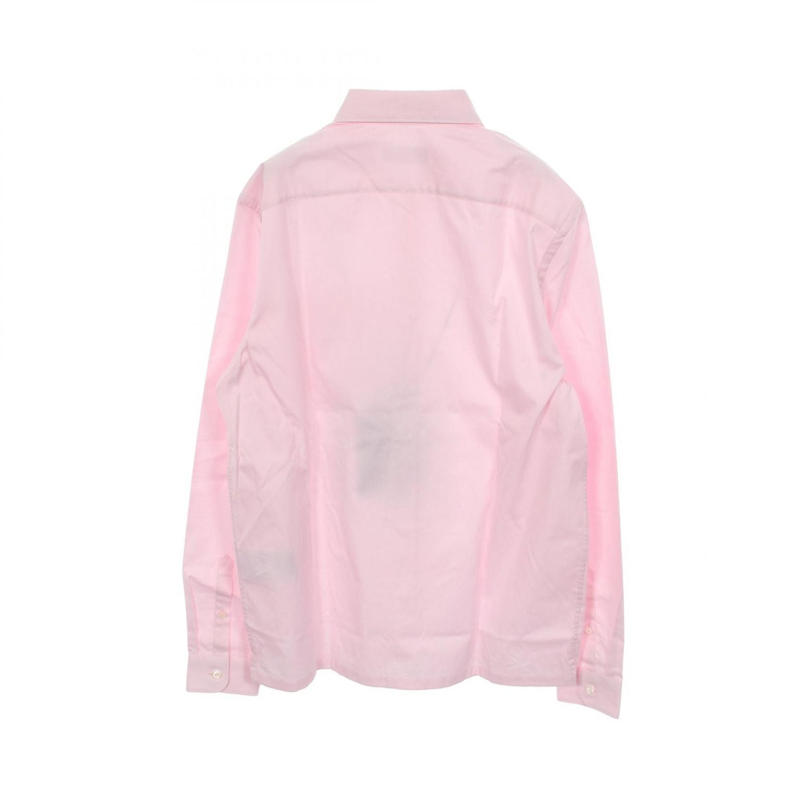 Prada Logo Embroidery Long Sleeve Pink Cotton Shirt — view 2