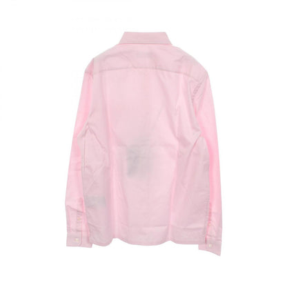 Prada Logo Embroidery Long Sleeve Pink Cotton Shirt — view 2