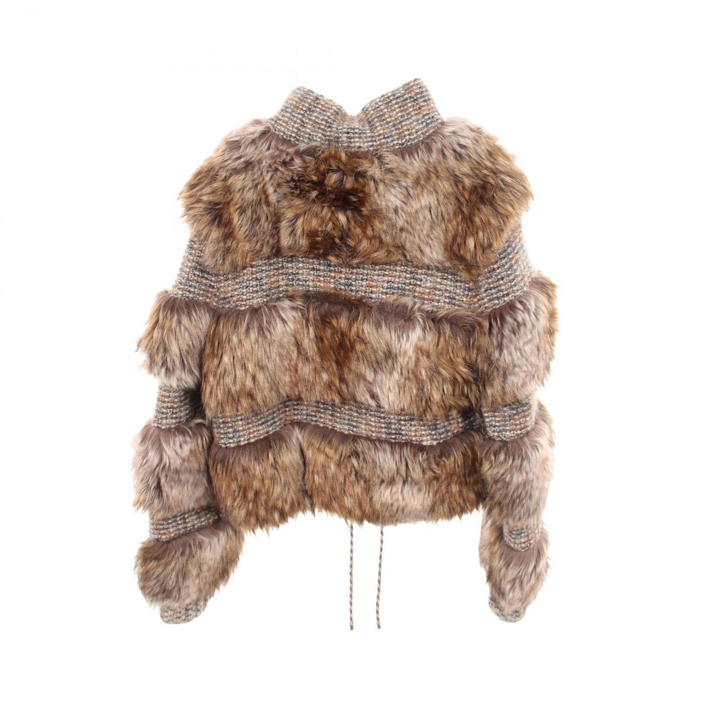 Chanel CC Logo Button Fur Jacket Brown Cashmere — view 2
