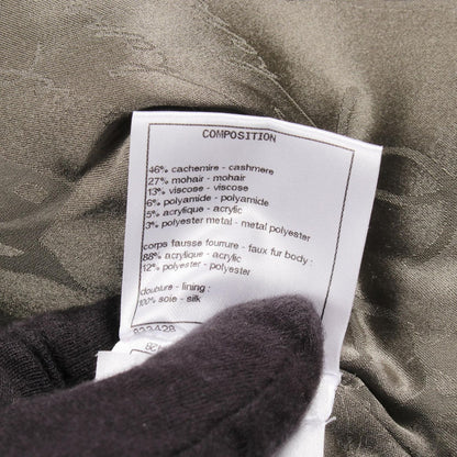 Chanel CC Logo Button Fur Jacket Brown Cashmere — view 5