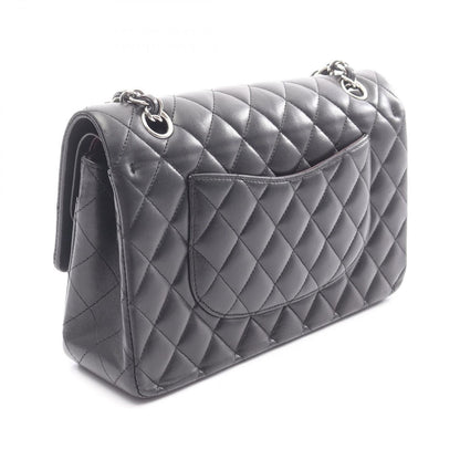 Chanel Shoulder Bag Quilted Double Flap Black Lambskin Chain — view 2
