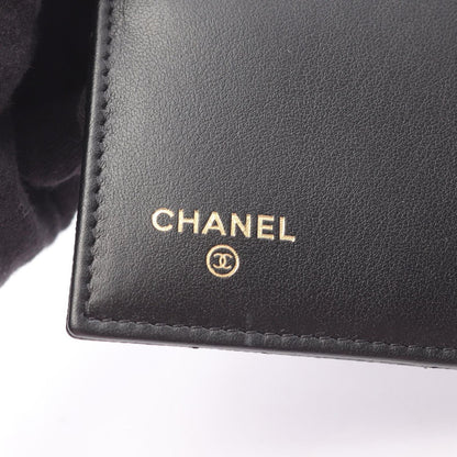 Chanel Trifold Wallet Quilted Black Caviar Leather — view 5