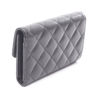 Chanel Trifold Wallet Quilted Black Caviar Leather — view 2