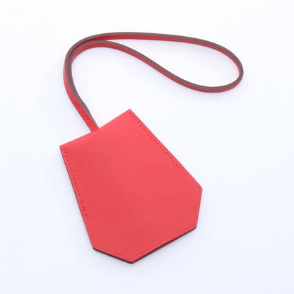 Hermes Charm Clochette Rouge Tomato Leather Keychain — view 2