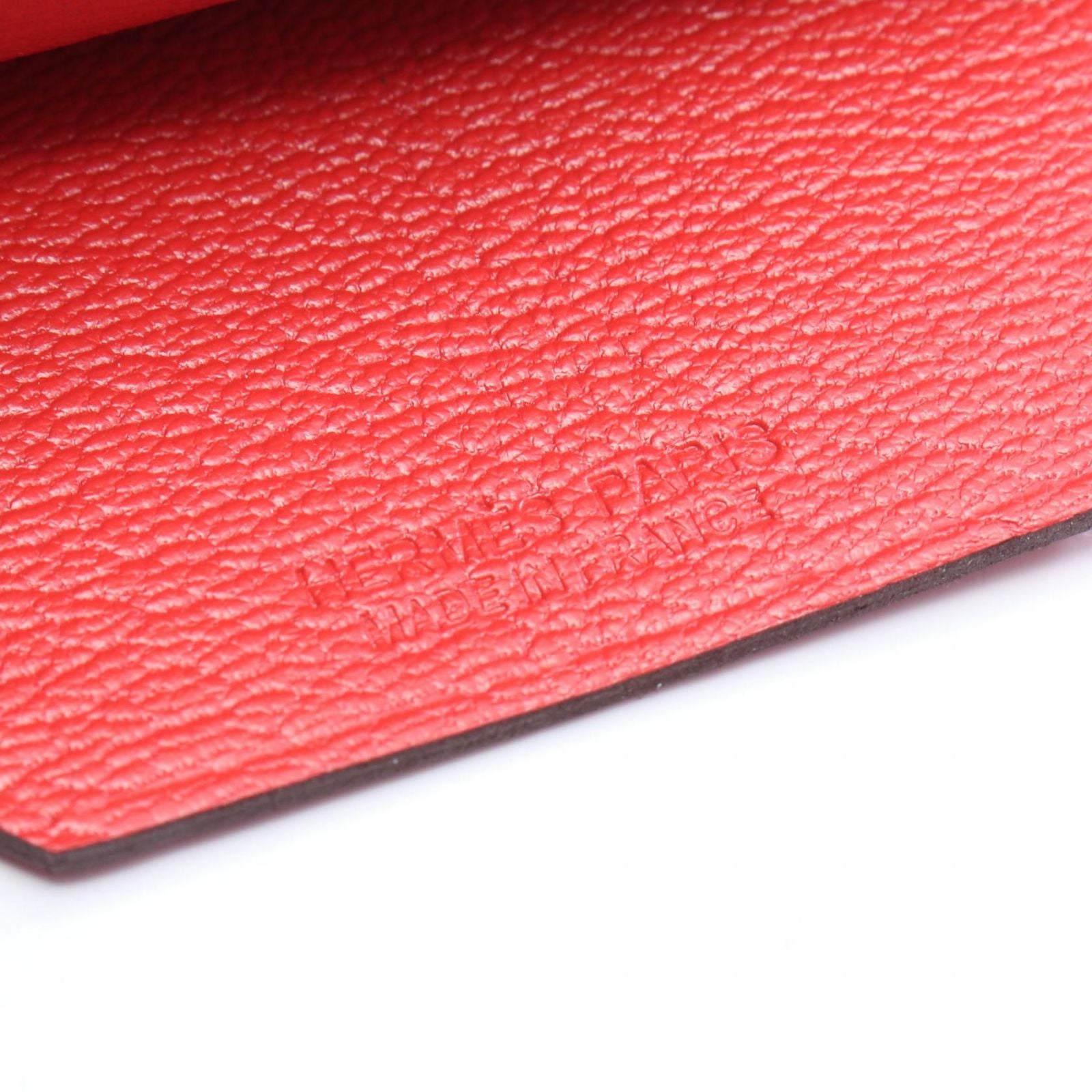 Hermes Charm Clochette Rouge Tomato Leather Keychain — view 3