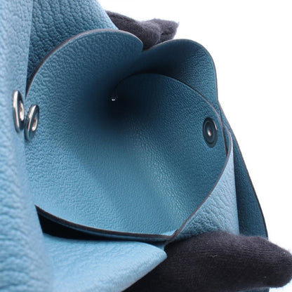 Hermes Coin Case Calvi Duo New Blue Jean Leather — view 3
