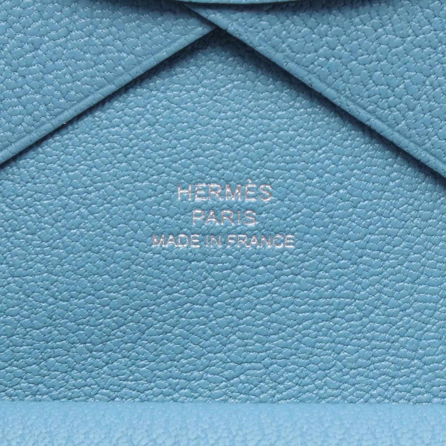 Hermes Coin Case Calvi Duo New Blue Jean Leather — view 4