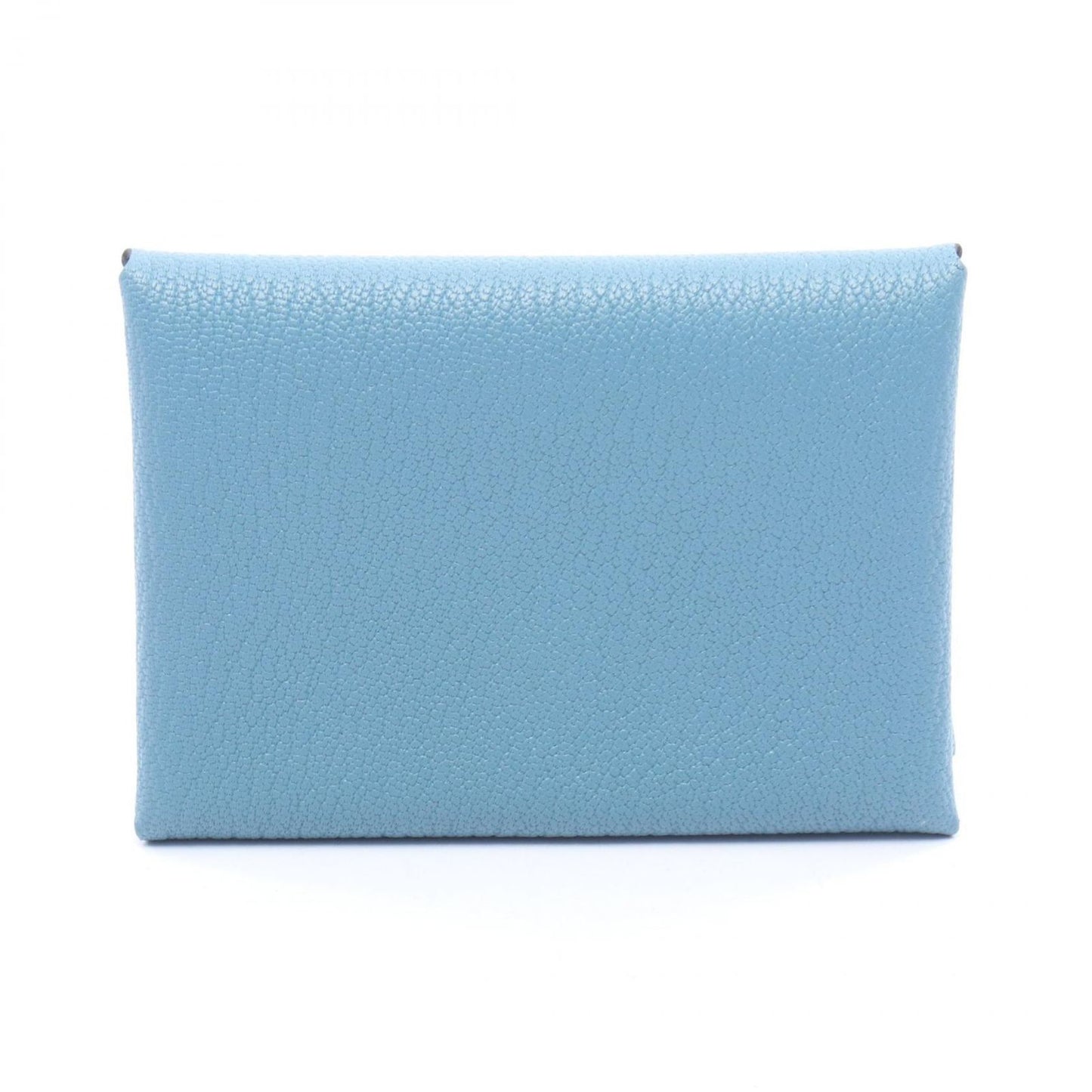 Hermes Coin Case Calvi Duo New Blue Jean Leather