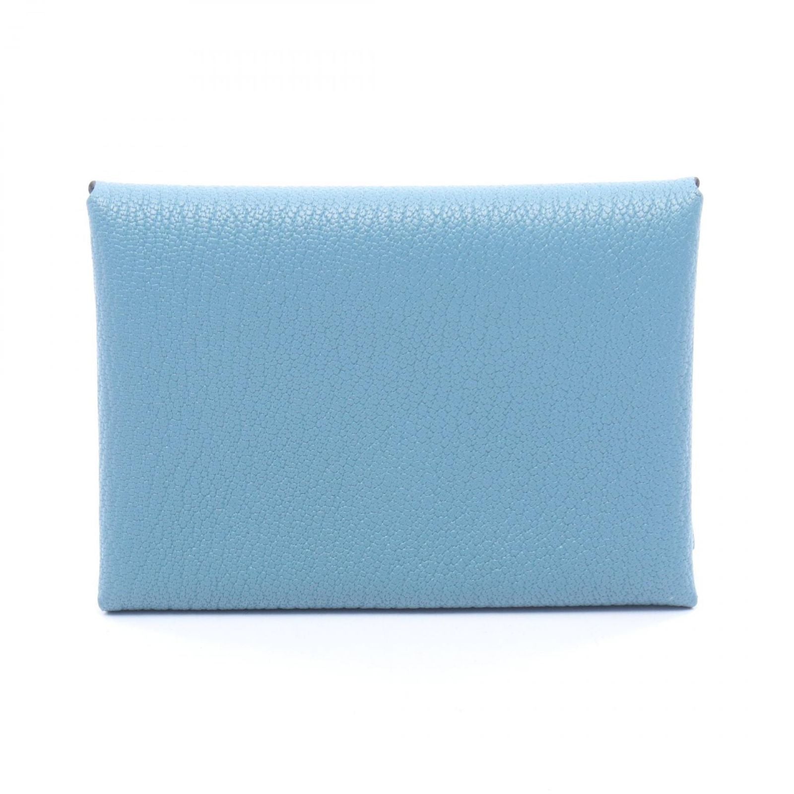 Hermes Coin Case Calvi Duo New Blue Jean Leather
