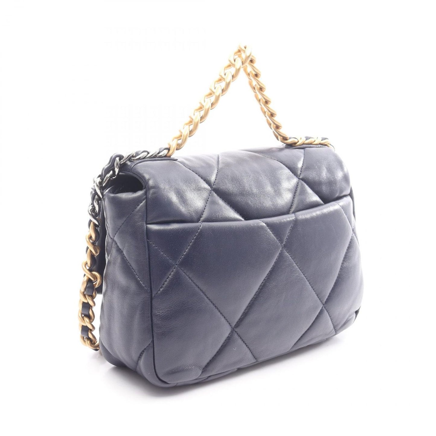 Chanel Shoulder Bag 19 D'isneuf Quilted 2-Way Navy Lambskin 19 Chain — view 2