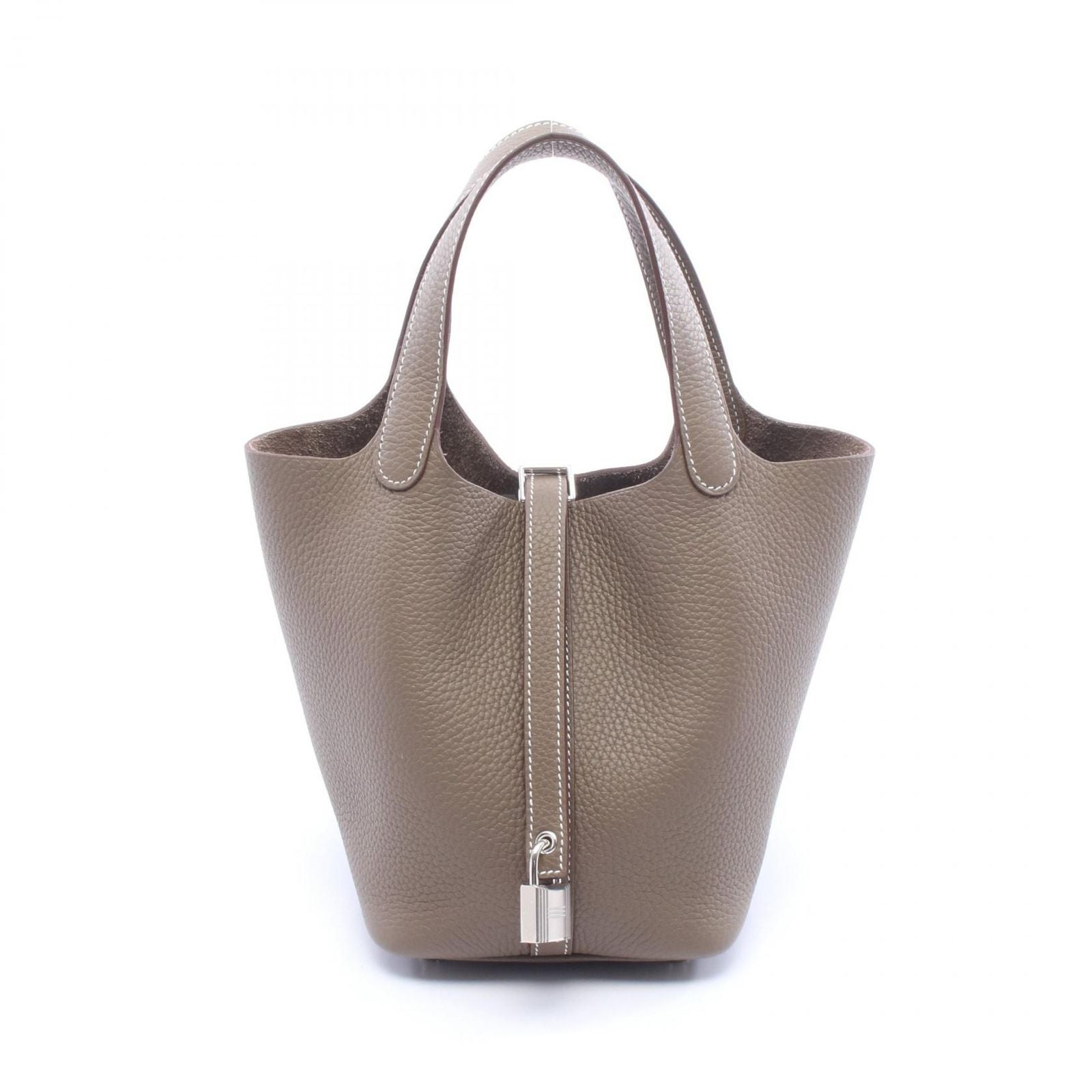 Hermes Handbag Picotin Lock PM Etoupe Leather