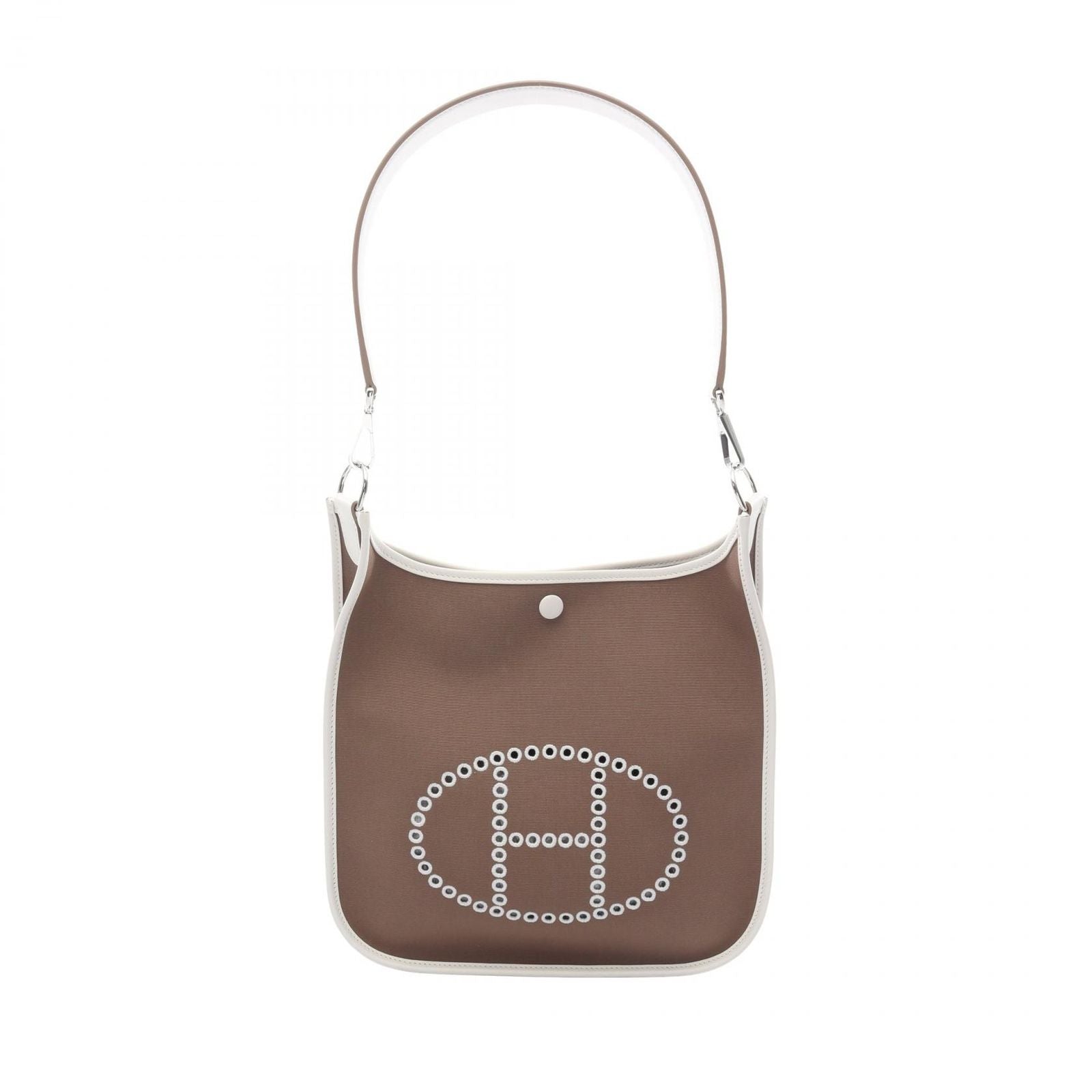 Hermes Shoulder Bag Neo Evelyne PM Etoupe Dune Gripere Canvas Leather Neo