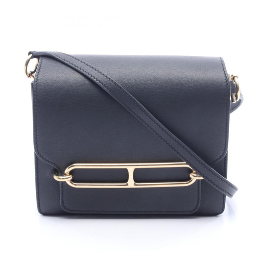 Hermes Shoulder Bag Roulis Mini Black Leather Calfskin