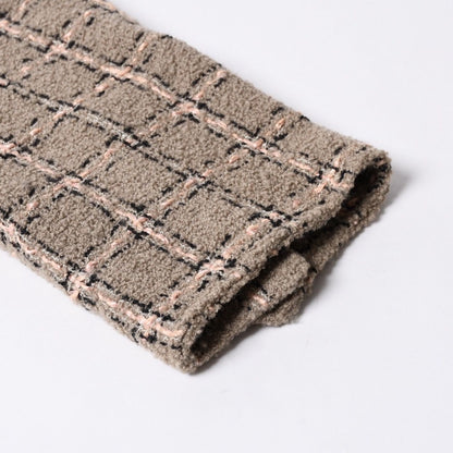 Chanel Tweed Tailored Jacket CC Logo Wool Khaki Pink Black — view 7