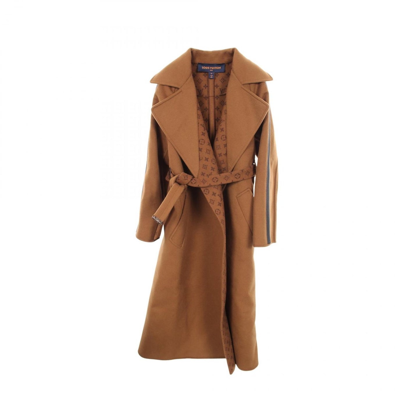 Louis Vuitton Monogram Gold Wool Leather Coat