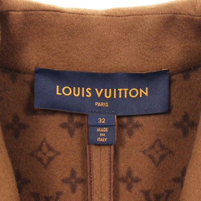 Louis Vuitton Monogram Gold Wool Leather Coat — view 3