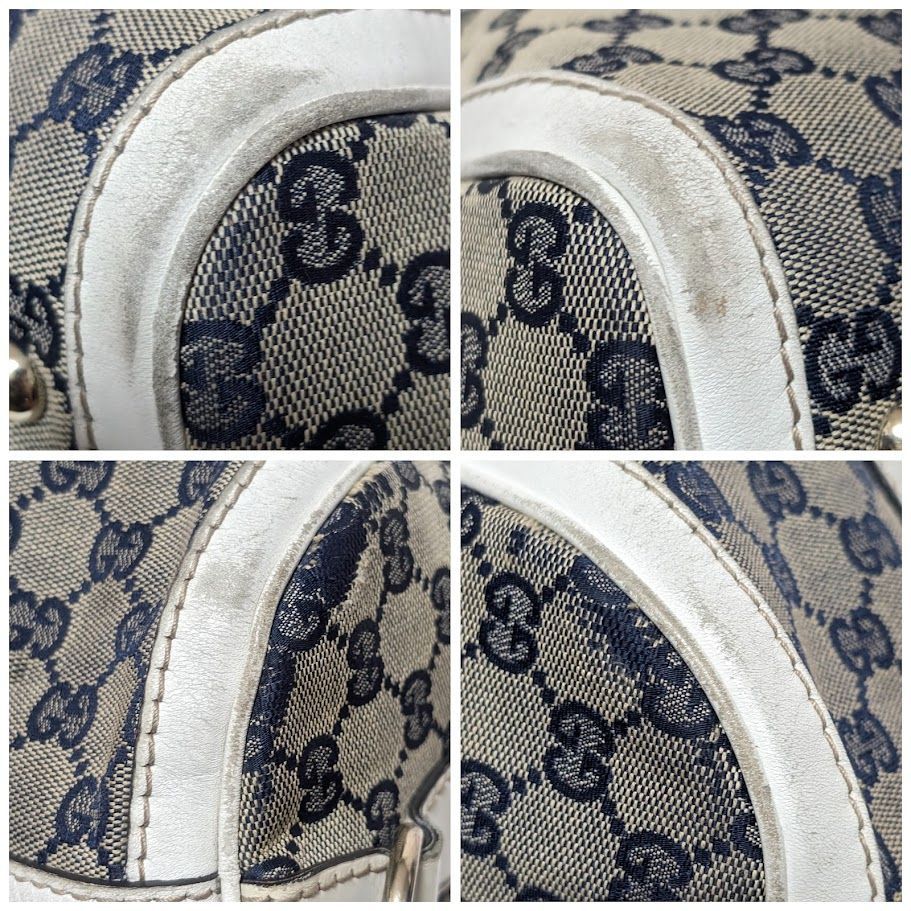 Gucci GG Canvas Sherry Line Navy White 2-Way Shoulder Bag Mini — view 5
