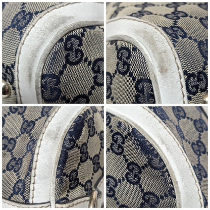 Gucci GG Canvas Sherry Line Navy White 2-Way Shoulder Bag Mini — view 5