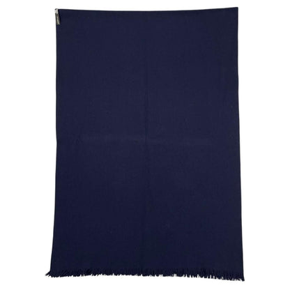 Hermes Shawl Logo Scarf Cashmere Navy — view 5