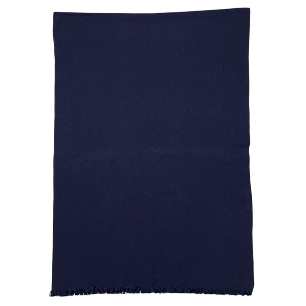 Hermes Shawl Logo Scarf Cashmere Navy — view 4