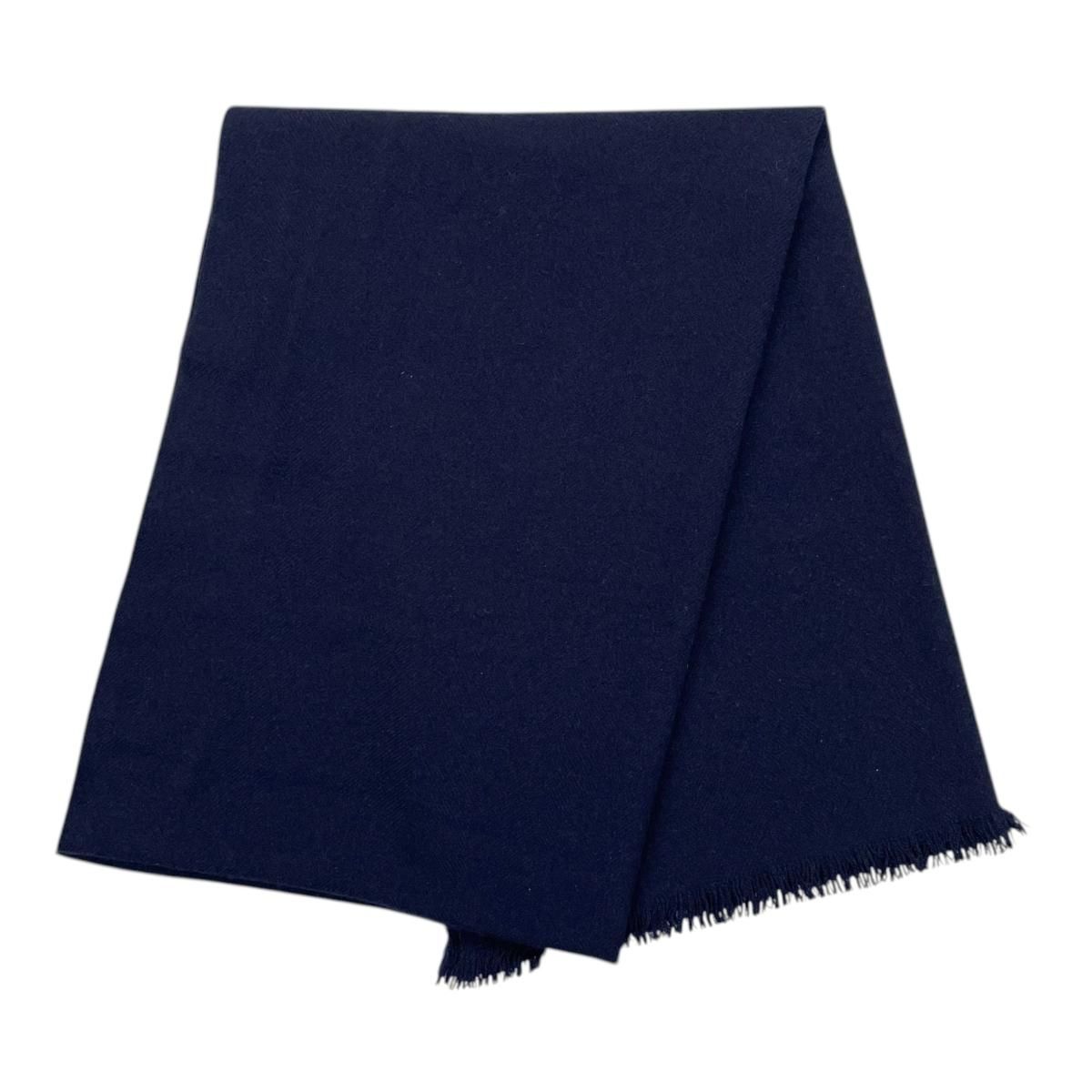 Hermes Shawl Logo Scarf Cashmere Navy — view 2