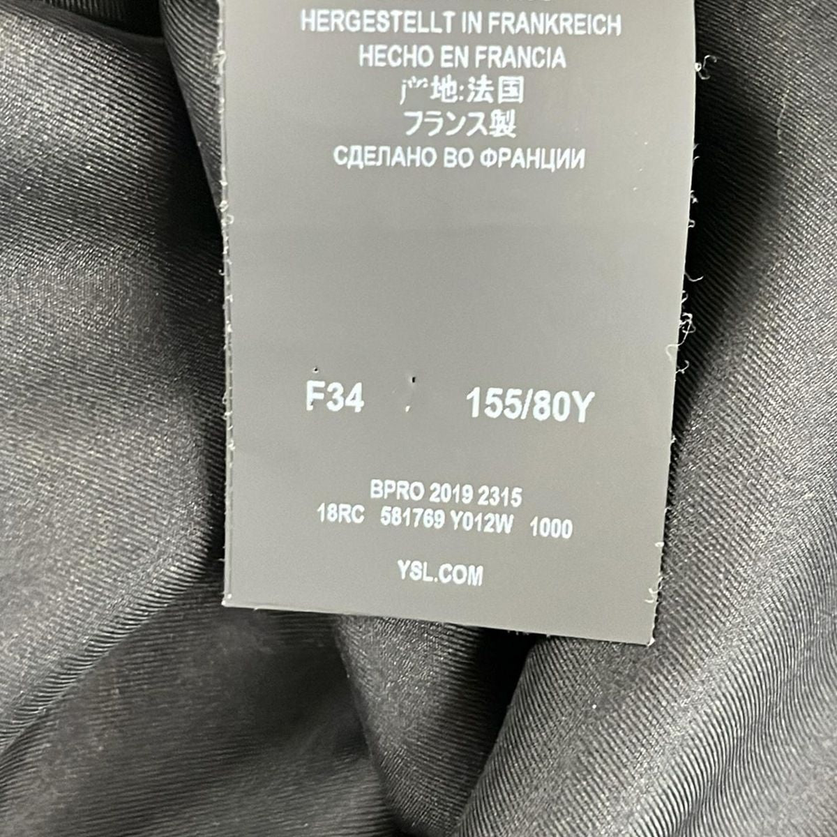 Saint Laurent Paris Dress Black Long Sleeve Knee Length Bowtie Spring — view 5