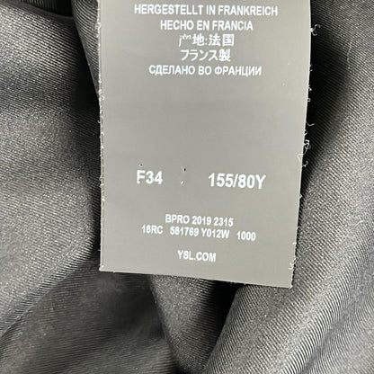 Saint Laurent Paris Dress Black Long Sleeve Knee Length Bowtie Spring — view 5