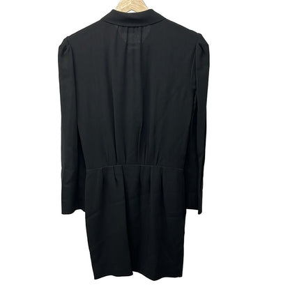 Saint Laurent Paris Dress Black Long Sleeve Knee Length Bowtie Spring — view 2