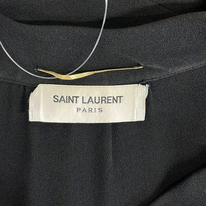 Saint Laurent Paris Dress Black Long Sleeve Knee Length Bowtie Spring — view 3