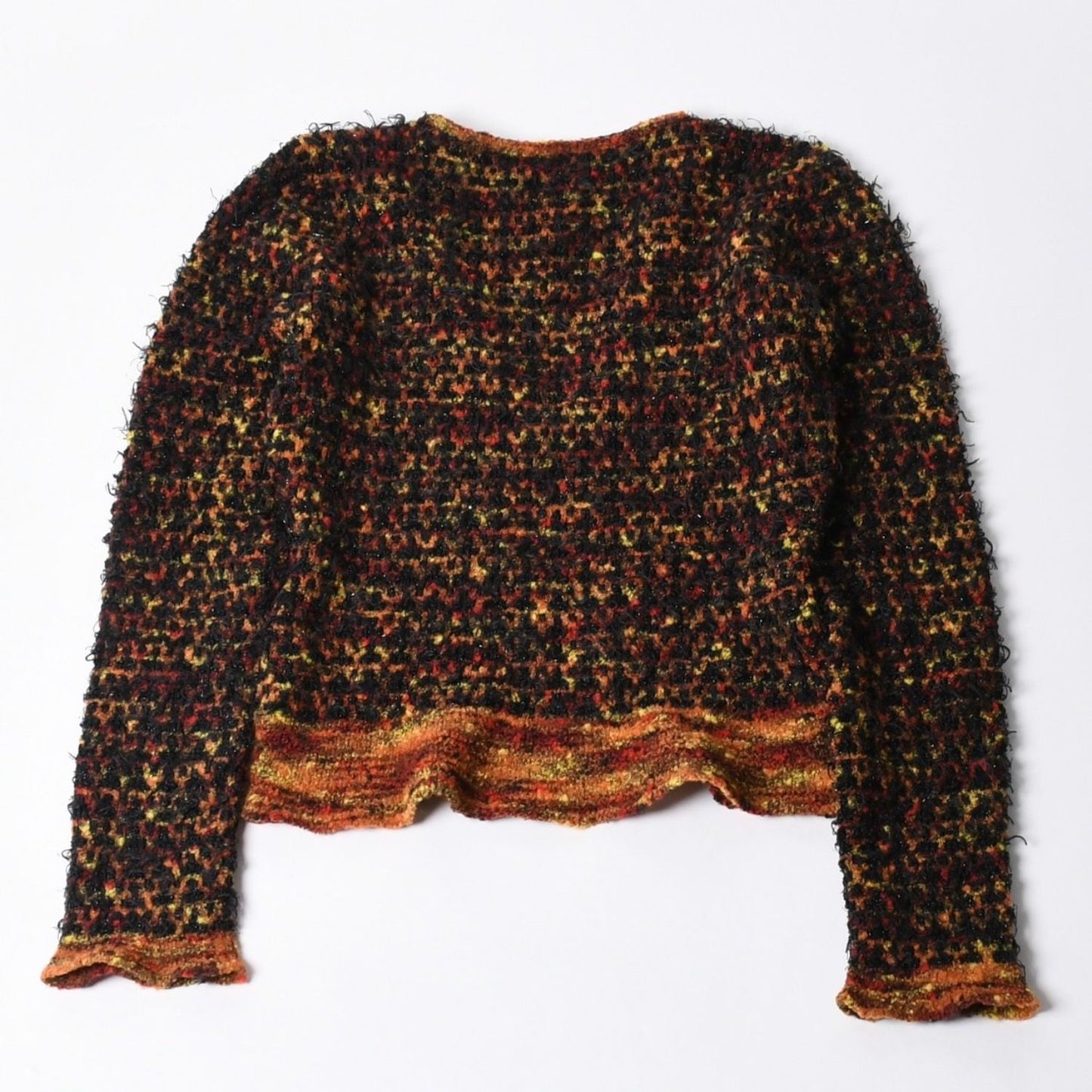 Chanel V-neck Knit Sweater CC Logo Multicolor Wool — view 2