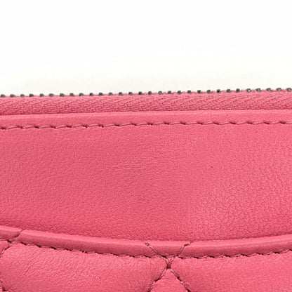 Chanel Wallet Quilted Fragment Coin Case Shocking Pink Black — view 8