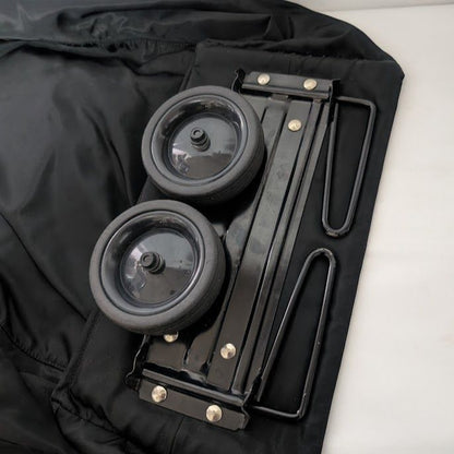 Prada Foldable Travel Bag Suitcase Nylon Tessuto Black 2 Wheels — view 5