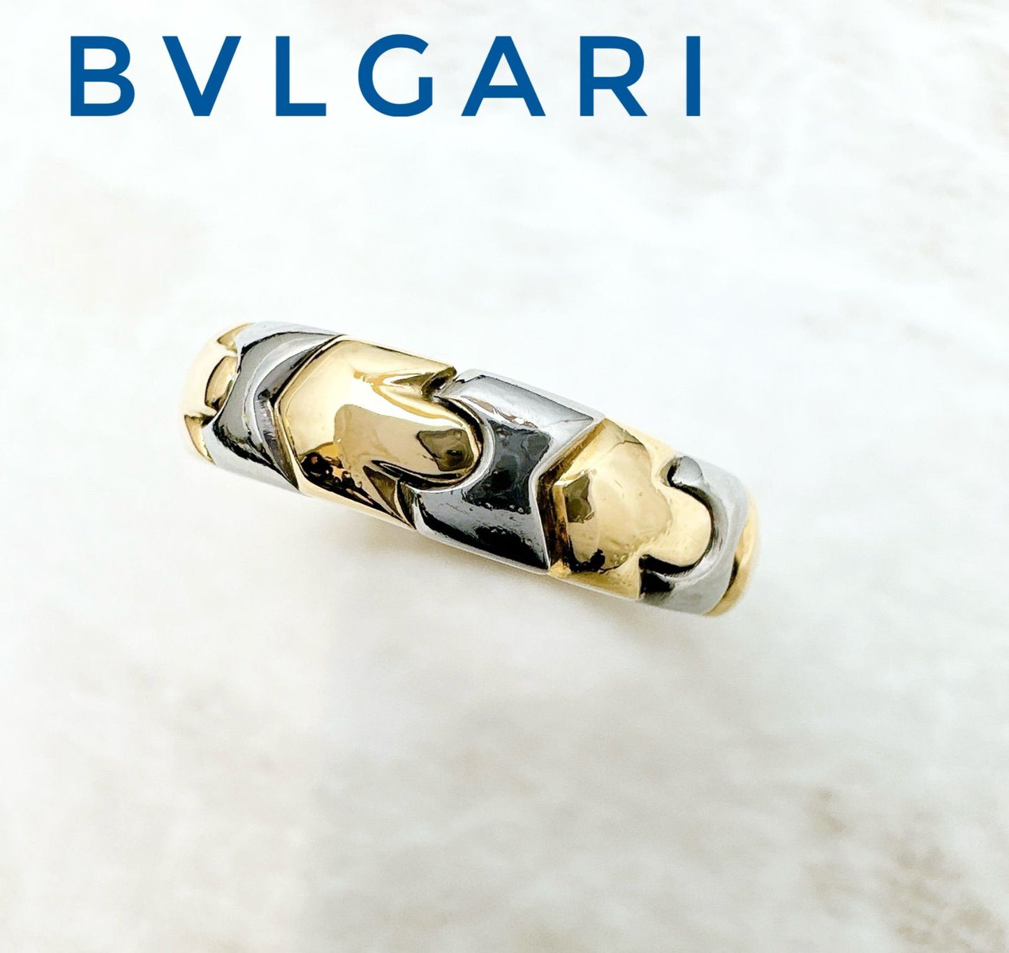 Bvlgari Albeare Yellow Gold Stainless Steel Ring