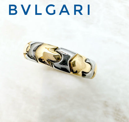 Bvlgari Albeare Yellow Gold Stainless Steel Ring