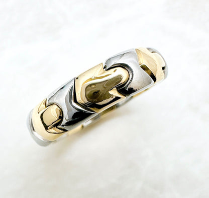 Bvlgari Albeare Yellow Gold Stainless Steel Ring — view 2