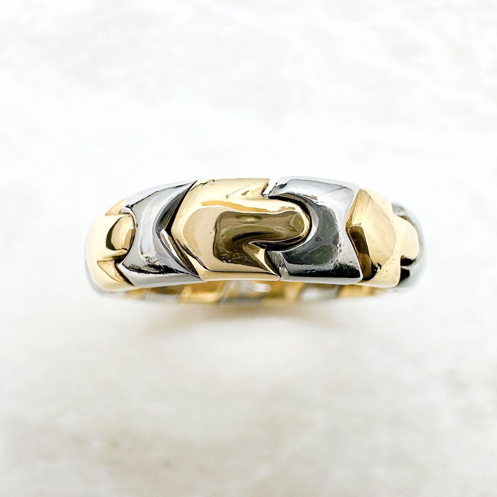 Bvlgari Albeare Yellow Gold Stainless Steel Ring — view 3