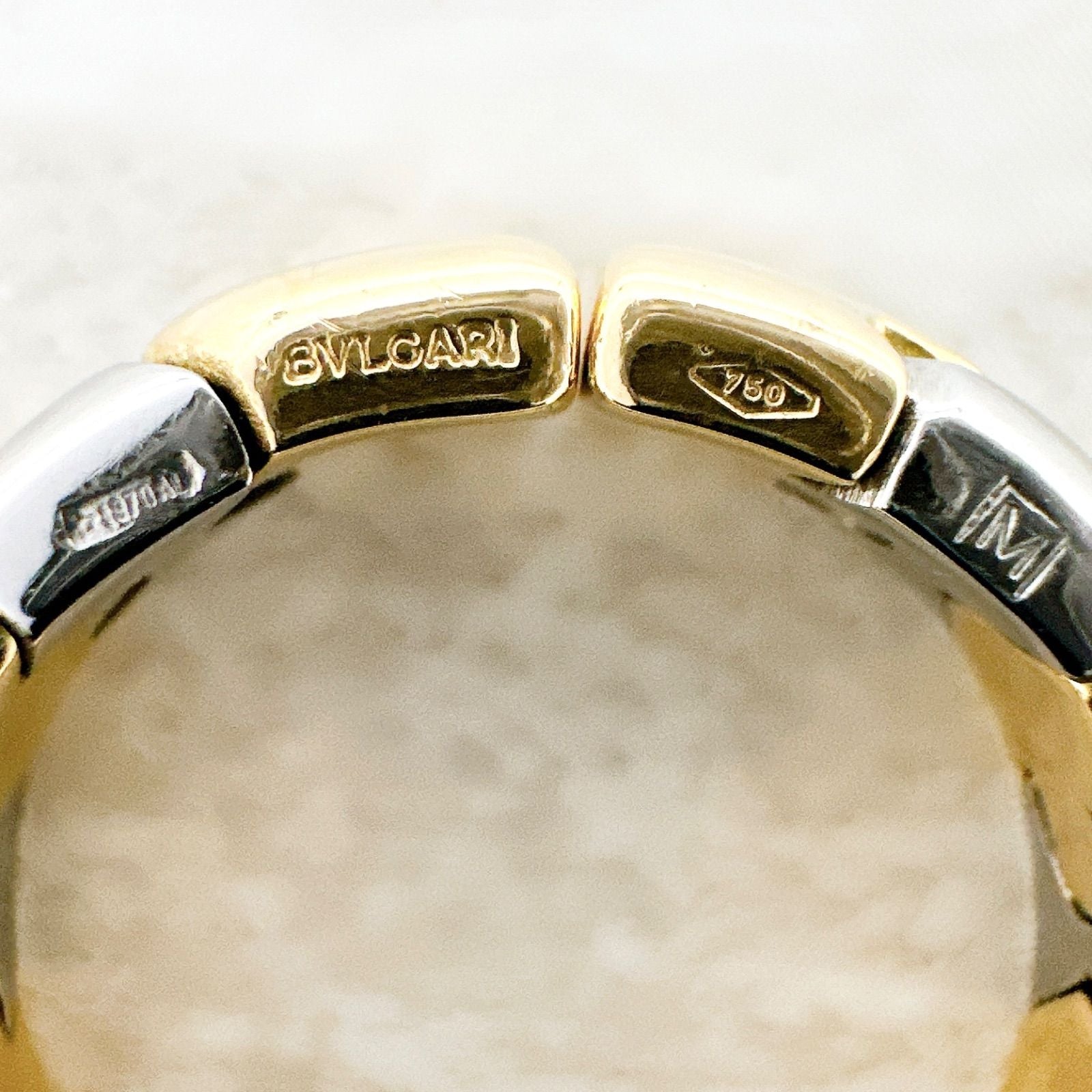Bvlgari Albeare Yellow Gold Stainless Steel Ring — view 5