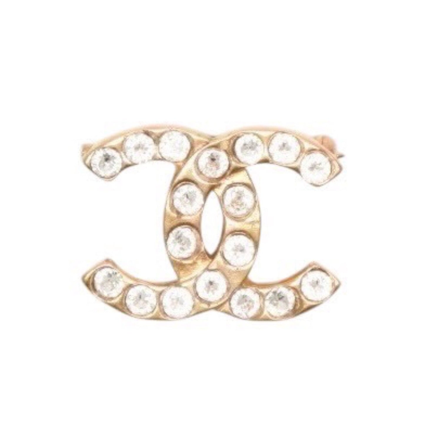 Chanel Vintage CC Logo Brooch 00 Metal Rhinestone Gold