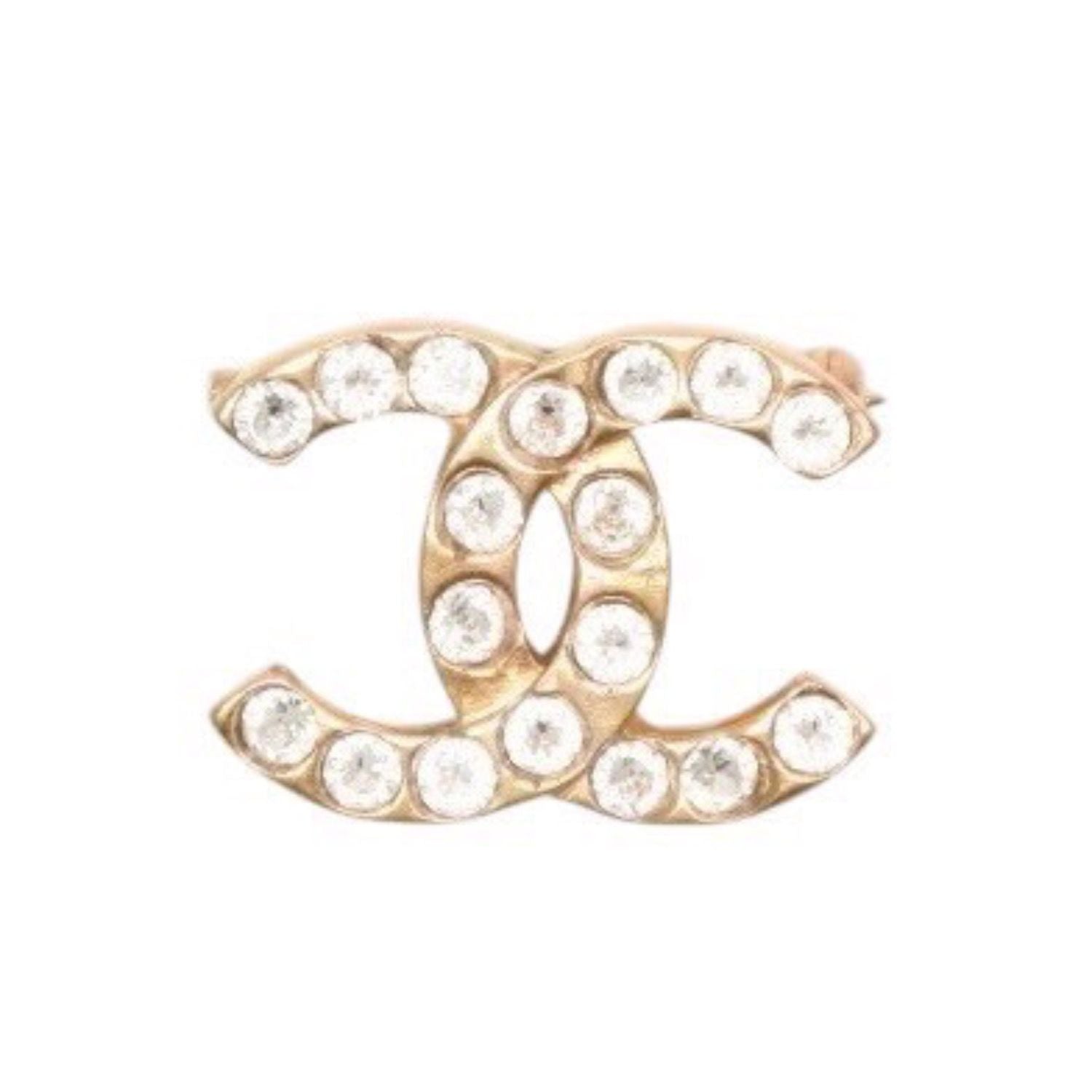 Chanel Vintage CC Logo Brooch 00 Metal Rhinestone Gold