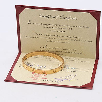 Cartier Guaranteed Love Bracelet 18k Gold 18 Ako Mst Abc