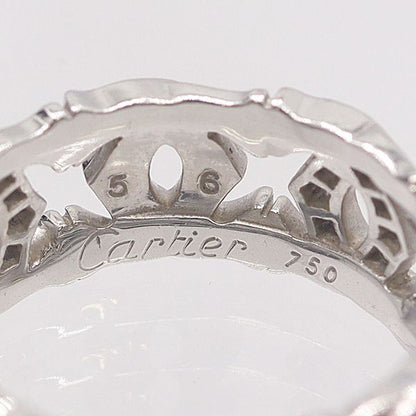 Cartier Entrelace Diamond Ring Silver 18k White Gold 56 Ako — view 4