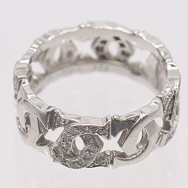 Cartier Entrelace Diamond Ring Silver 18k White Gold 56 Ako — view 2