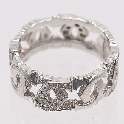 Cartier Entrelace Diamond Ring Silver 18k White Gold 56 Ako — view 2