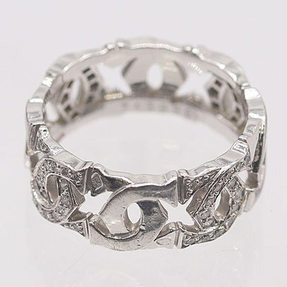 Cartier Entrelace Diamond Ring Silver 18k White Gold 56 Ako — view 3