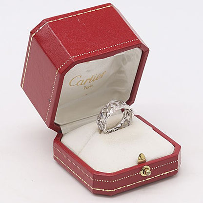 Cartier Entrelace Diamond Ring Silver 18k White Gold 56 Ako