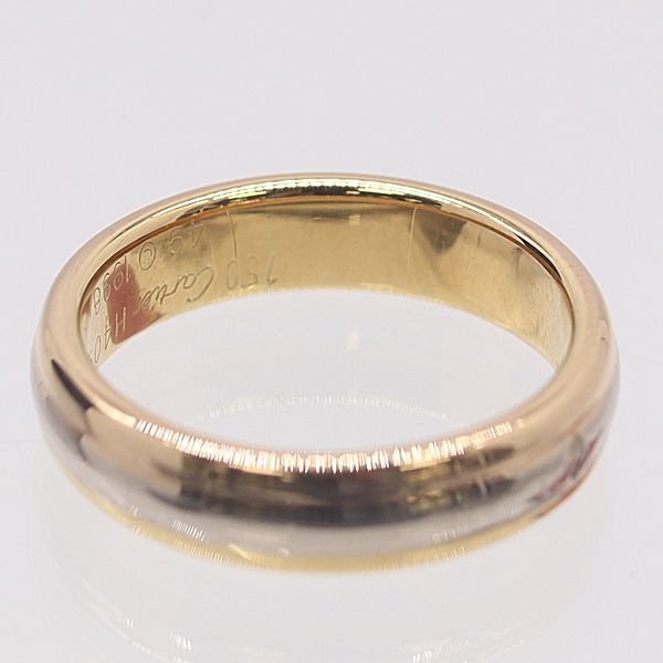 Cartier With Certificate Three Color Ring White Gold 18k Pg Wg 49 Ako Abc — view 2