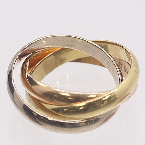 Cartier With Certificate Trinity 18k White Gold Pg Wg 55 Ako Mst Abc Ring — view 3
