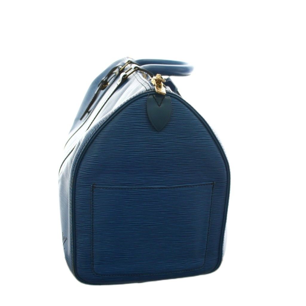 Louis Vuitton Epi Leather Keepall 45 Boston Bag Blue YM — view 3