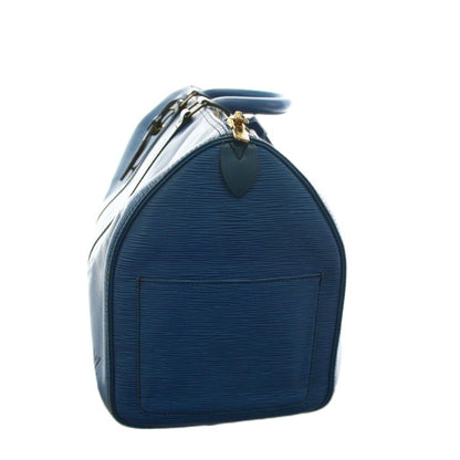 Louis Vuitton Epi Leather Keepall 45 Boston Bag Blue YM — view 3