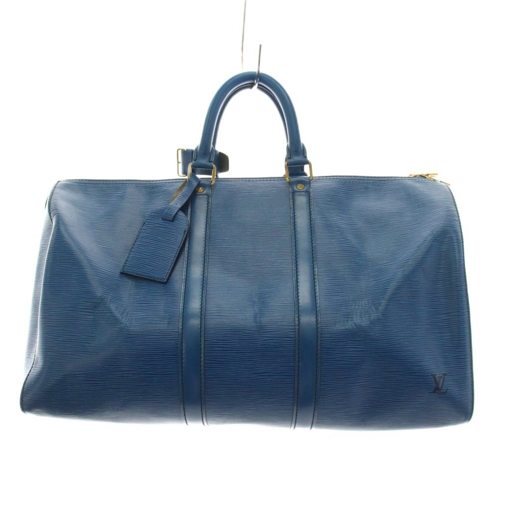 Louis Vuitton Epi Leather Keepall 45 Boston Bag Blue YM